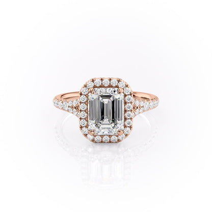 The Olivia — Emerald Lab Diamond Split-Shank Solitaire Engagement Ring