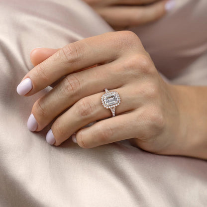 The Olivia — Emerald Lab Diamond Split-Shank Solitaire Engagement Ring