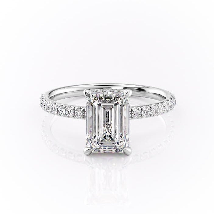 The Isla — Emerald Lab Diamond Secret Halo Engagement Ring VI