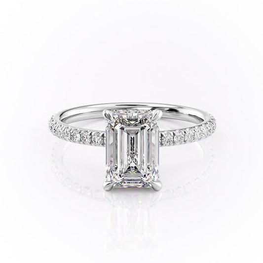 The Isla — Emerald Lab Diamond Secret Halo Engagement Ring VI