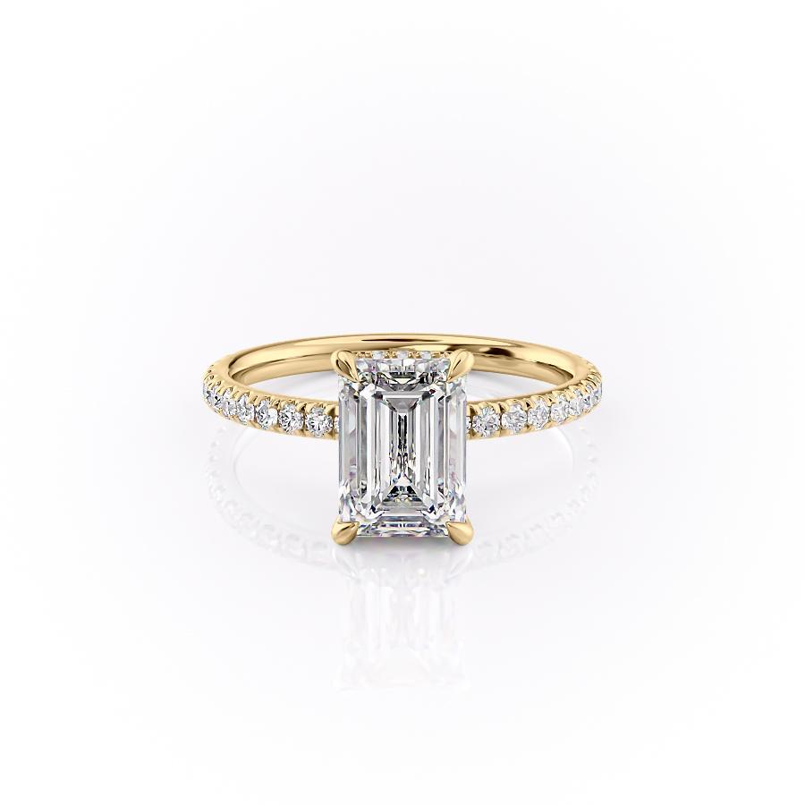 The Isla — Emerald Lab Diamond Secret Halo Engagement Ring VI