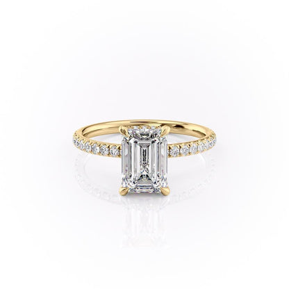 The Isla — Emerald Lab Diamond Secret Halo Engagement Ring VI