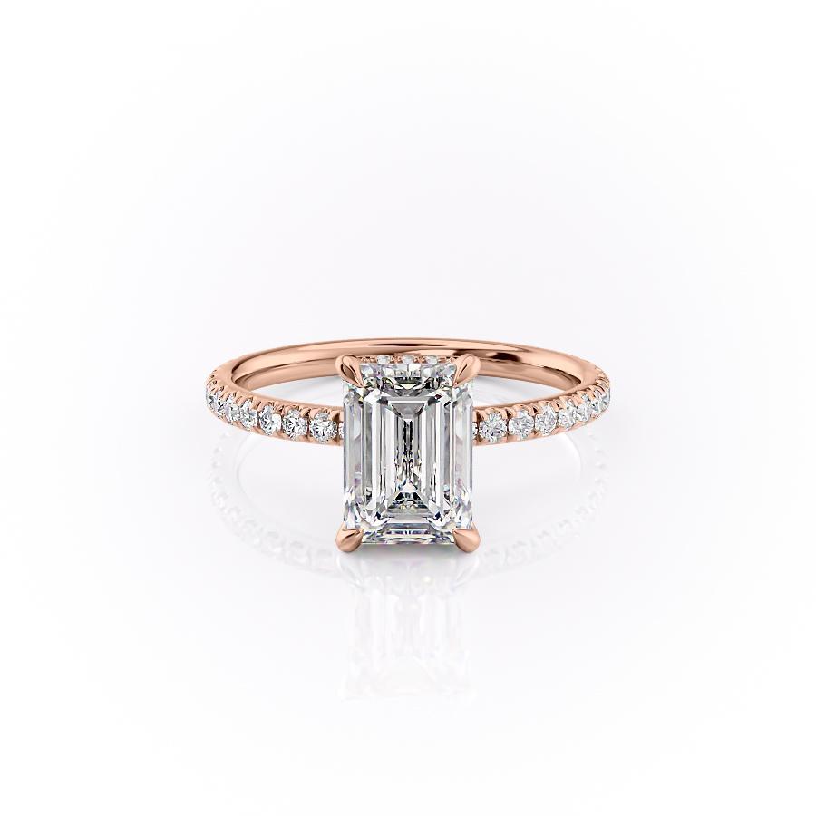 The Isla — Emerald Lab Diamond Secret Halo Engagement Ring VI