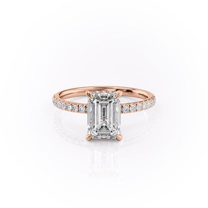 The Isla — Emerald Lab Diamond Secret Halo Engagement Ring VI