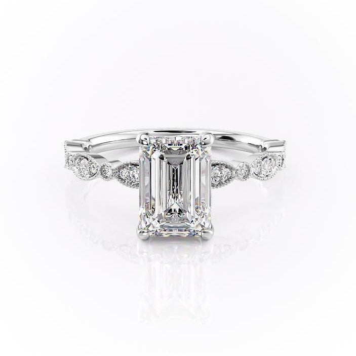 The Grace — Emerald Lab Diamond Vintage Engagement Ring III
