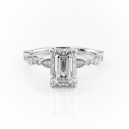 The Grace — Emerald Lab Diamond Vintage Engagement Ring III