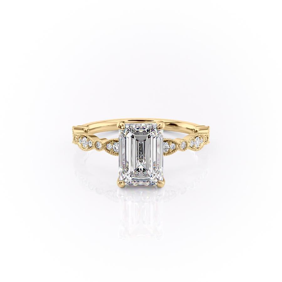 The Grace — Emerald Lab Diamond Vintage Engagement Ring III