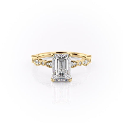 The Grace — Emerald Lab Diamond Vintage Engagement Ring III