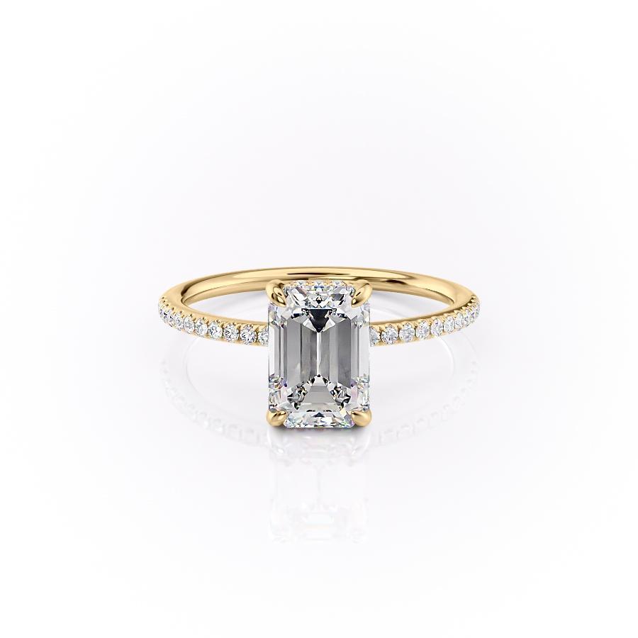 The Isla — Emerald Lab Diamond Secret Halo Engagement Ring V