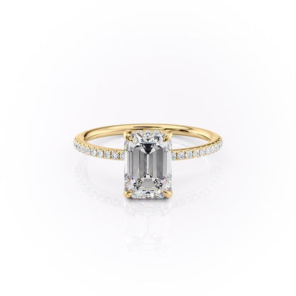 The Isla — Emerald Lab Diamond Secret Halo Engagement Ring V