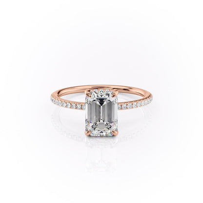 The Isla — Emerald Lab Diamond Secret Halo Engagement Ring V