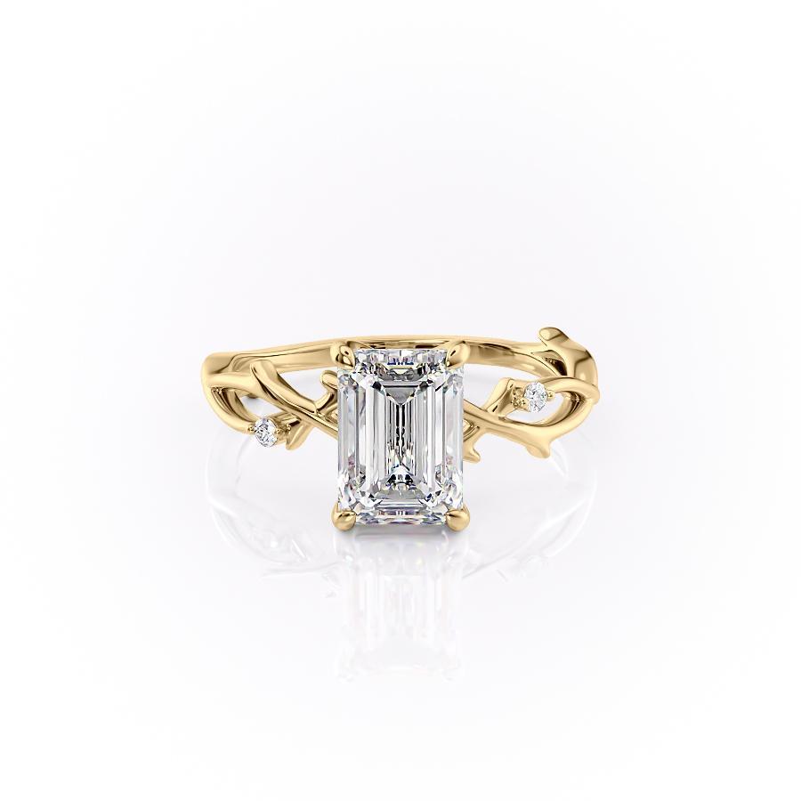 The Maeve — Emerald Lab Diamond Botanical Engagement Ring