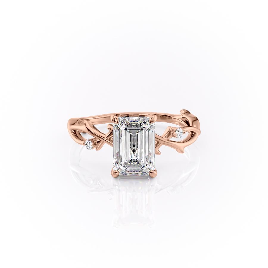 The Maeve — Emerald Lab Diamond Botanical Engagement Ring