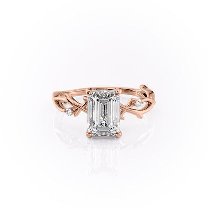 The Maeve — Emerald Lab Diamond Botanical Engagement Ring