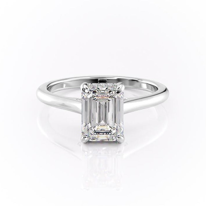 The Isla — Emerald Lab Diamond Secret Halo Engagement Ring IV