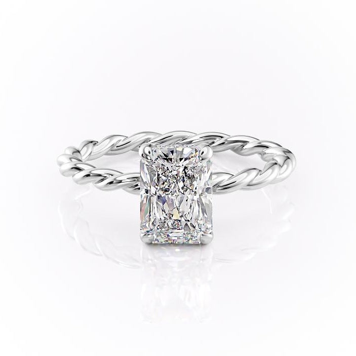 The Elise — Radiant Lab Diamond Twisted Band Secret Halo Engagement Ring II