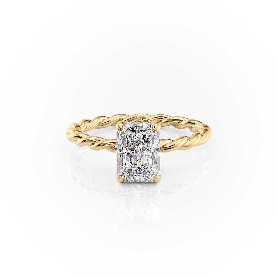 The Elise — Radiant Lab Diamond Twisted Band Secret Halo Engagement Ring II