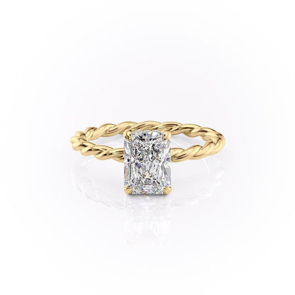 The Elise — Radiant Lab Diamond Twisted Band Secret Halo Engagement Ring II