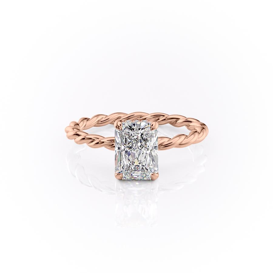 The Elise — Radiant Lab Diamond Twisted Band Secret Halo Engagement Ring II