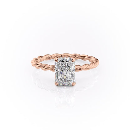 The Elise — Radiant Lab Diamond Twisted Band Secret Halo Engagement Ring II