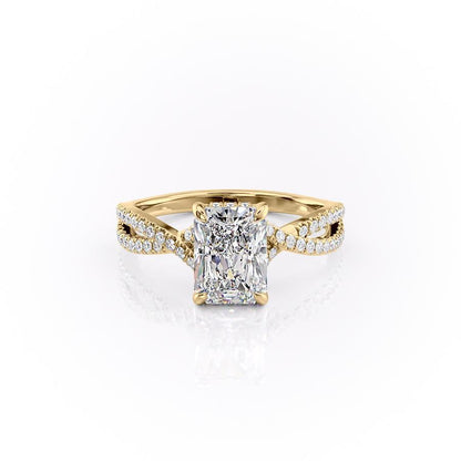 The Elise — Radiant Lab Diamond Side-Stone Engagement Ring