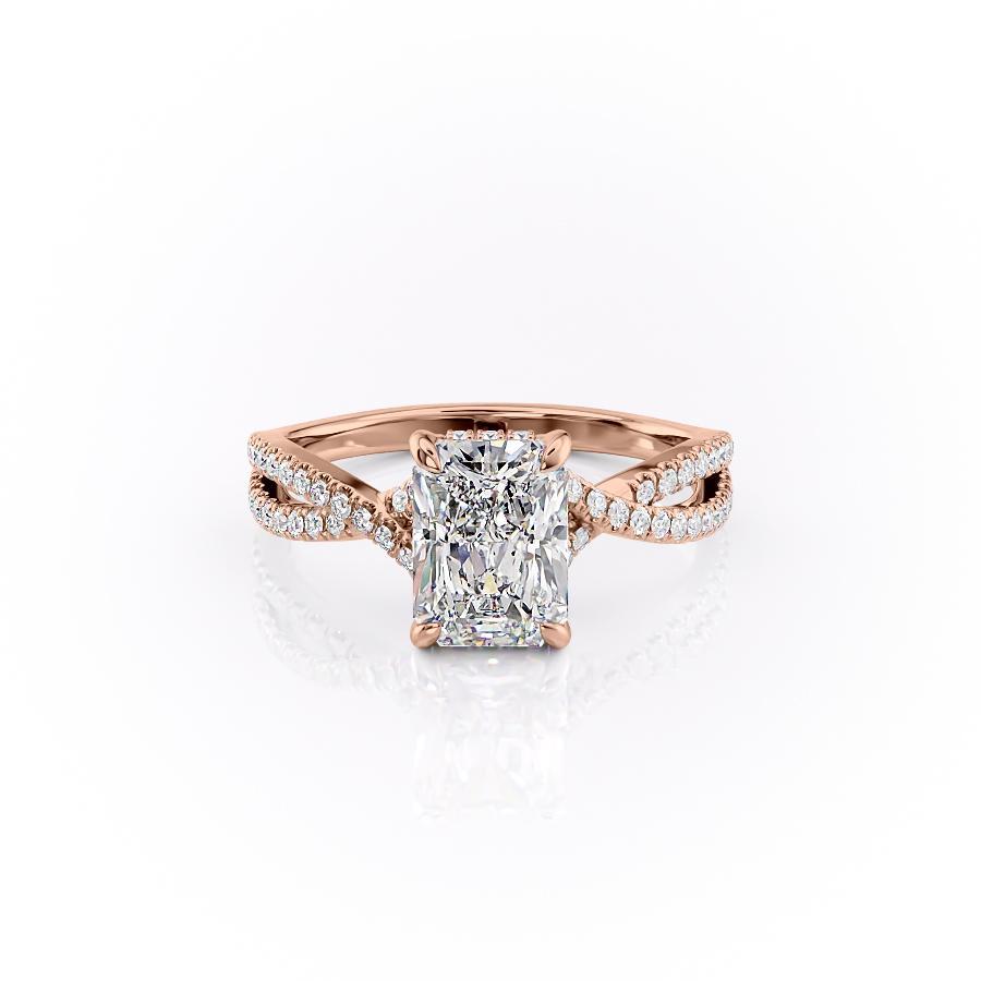 The Elise — Radiant Lab Diamond Side-Stone Engagement Ring
