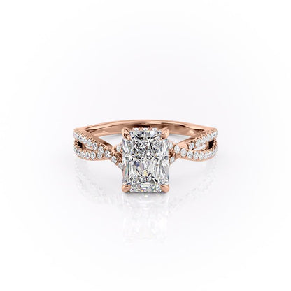 The Elise — Radiant Lab Diamond Side-Stone Engagement Ring