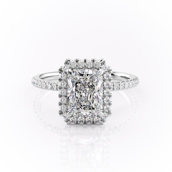 The Aurora — Radiant Lab Diamond Halo Engagement Ring
