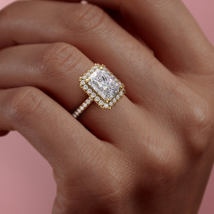 The Aurora — Radiant Lab Diamond Halo Engagement Ring