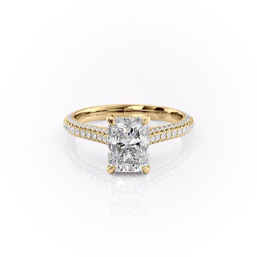 The Celeste — Radiant Lab Diamond Pavé Shoulder Engagement Ring