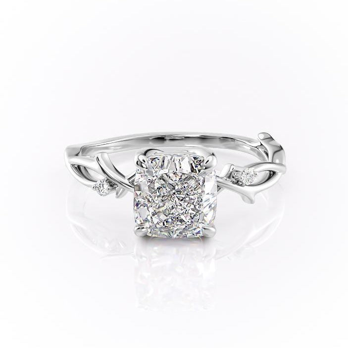 The Maeve — Cushion Lab Diamond Botanical Engagement Ring