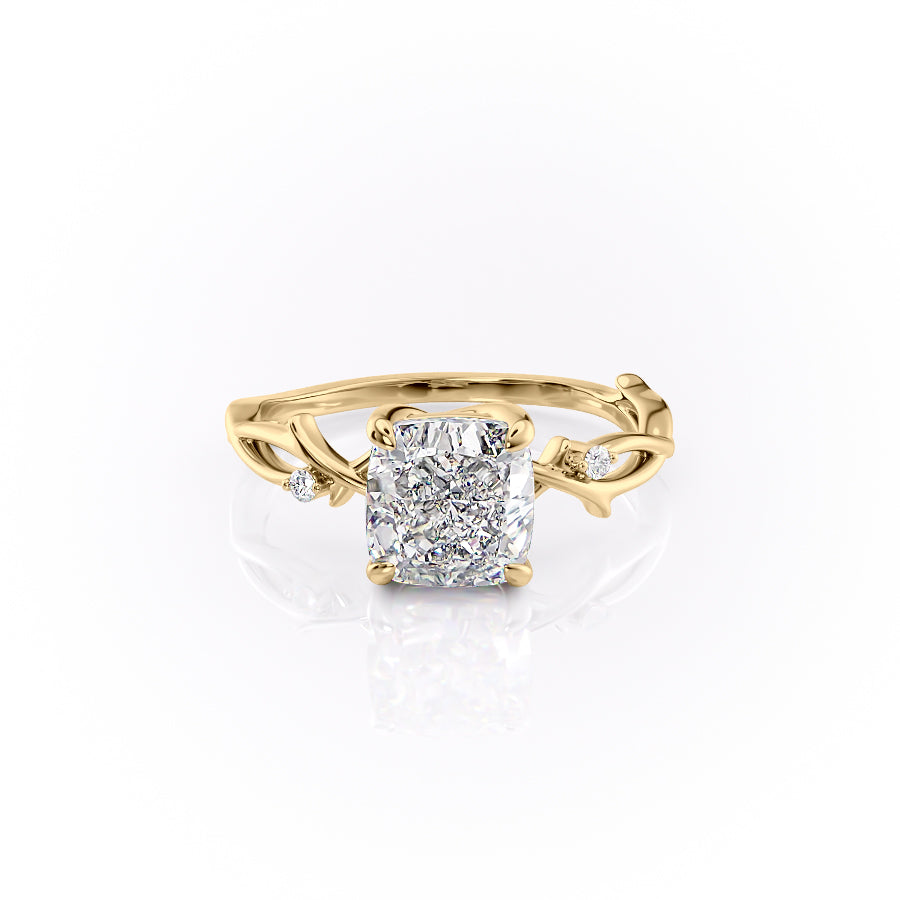The Maeve — Cushion Lab Diamond Botanical Engagement Ring