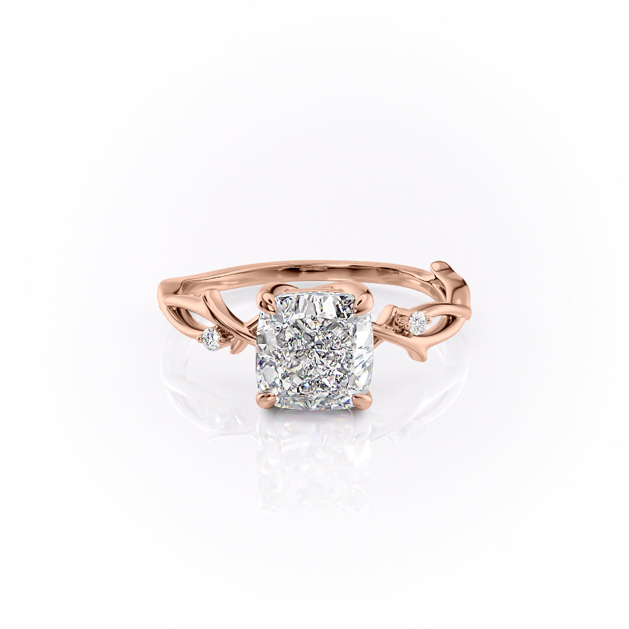 The Maeve — Cushion Lab Diamond Botanical Engagement Ring