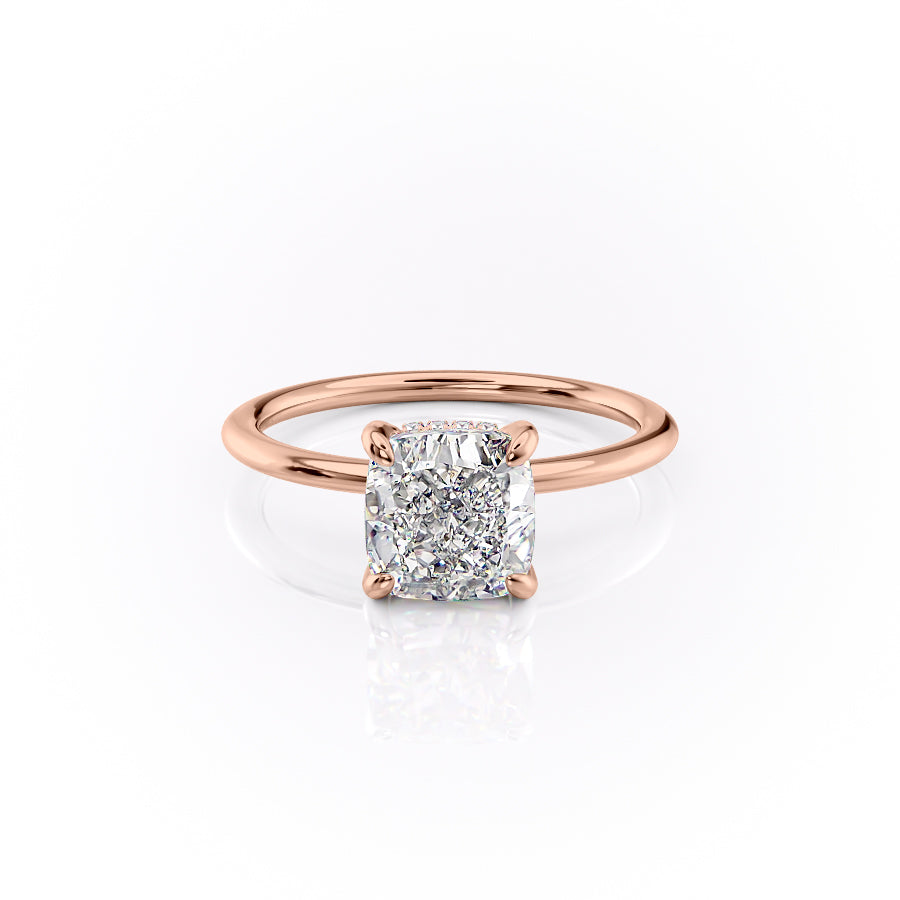 The Aurora — Cushion Lab Diamond Secret Halo Engagement Ring VII