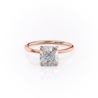 The Aurora — Cushion Lab Diamond Secret Halo Engagement Ring VII