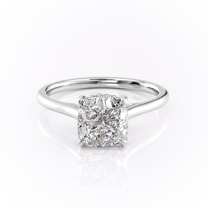 The Aurora — Cushion Lab Diamond Secret Halo Engagement Ring VI