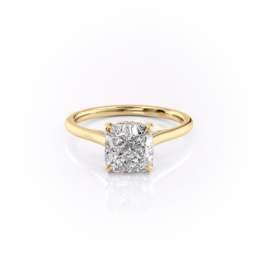 The Aurora — Cushion Lab Diamond Secret Halo Engagement Ring VI