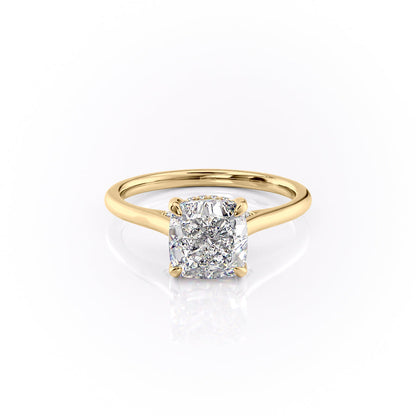 The Aurora — Cushion Lab Diamond Secret Halo Engagement Ring VI