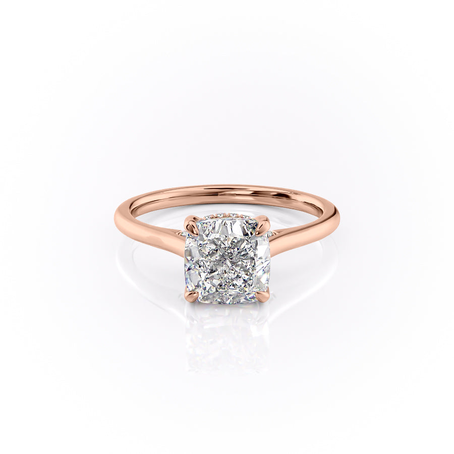 The Aurora — Cushion Lab Diamond Secret Halo Engagement Ring VI