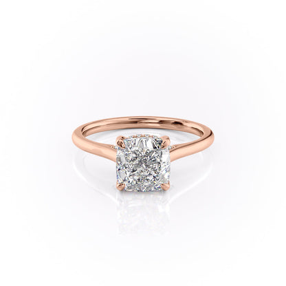 The Aurora — Cushion Lab Diamond Secret Halo Engagement Ring VI