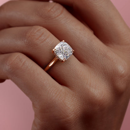 The Aurora — Cushion Lab Diamond Secret Halo Engagement Ring VI