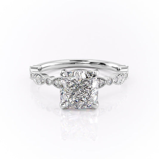 The Grace — Cushion Lab Diamond Vintage Engagement Ring III