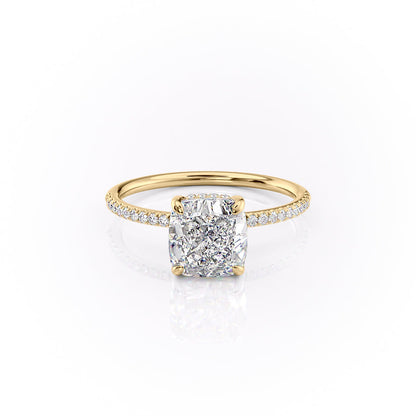 The Aurora — Cushion Lab Diamond Secret Halo Engagement Ring V