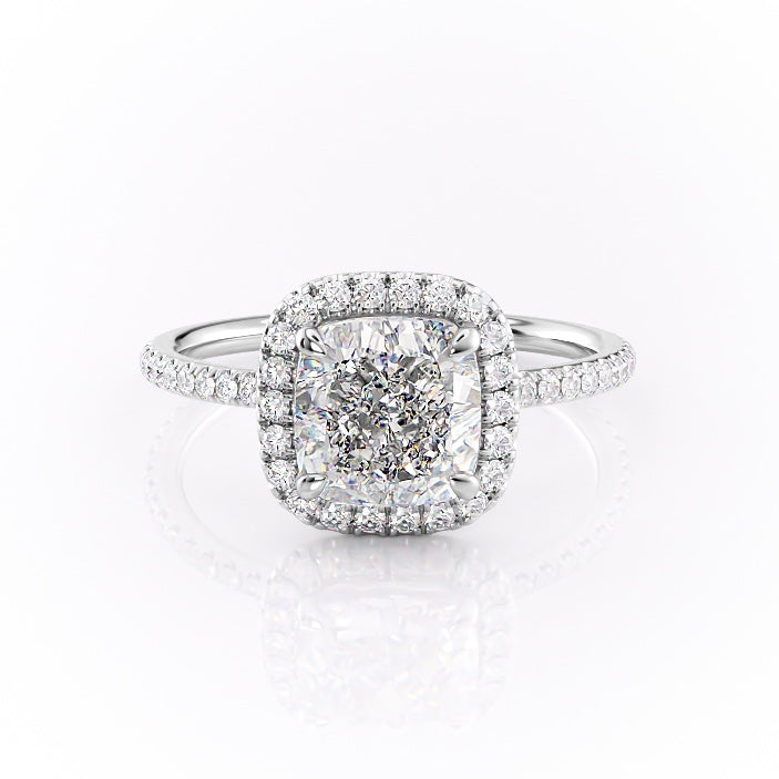 The Aurora — Cushion Lab Diamond Halo Engagement Ring