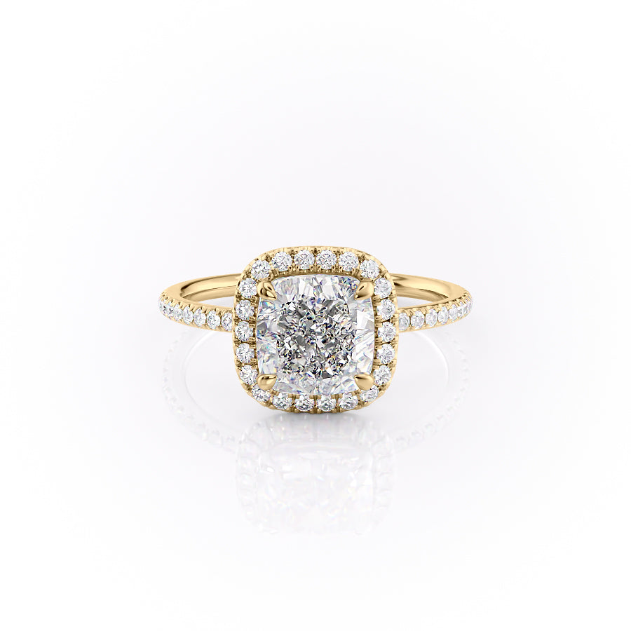 The Aurora — Cushion Lab Diamond Halo Engagement Ring