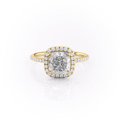 The Aurora — Cushion Lab Diamond Halo Engagement Ring