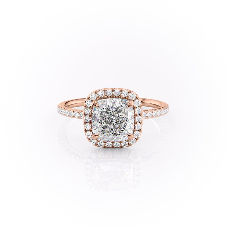 The Aurora — Cushion Lab Diamond Halo Engagement Ring