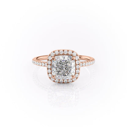 The Aurora — Cushion Lab Diamond Halo Engagement Ring