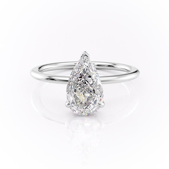The Rose — Pear Lab Diamond Secret Halo Engagement Ring VI