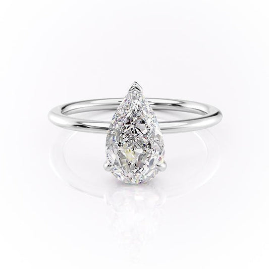 The Rose — Pear Lab Diamond Secret Halo Engagement Ring VI